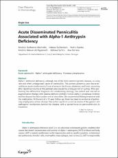 Acute Disseminated Panniculitis Associated With Alpha-1 Antitrypsin ...